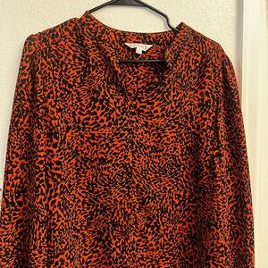 Nanette Lepore Vibrant Orange and Black Blouse